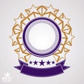 Vector design element, celebrative pentagonal stars web emblem w Royalty Free Stock Photo